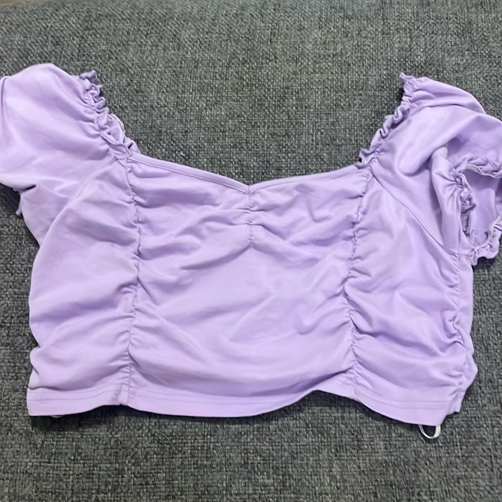 purple crop top